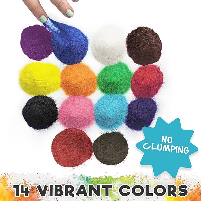 CuteyCo Crafty Sand Pack - 14 Colors: 15 lbs of Vibrant Craft Sand & Play Sand
