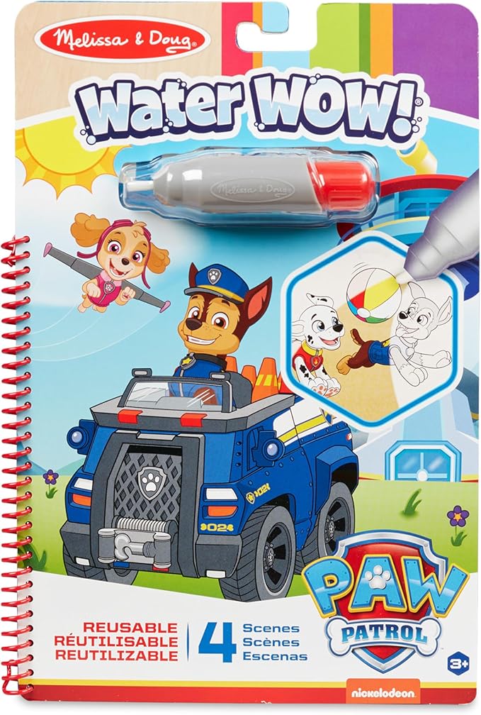 Melissa & Doug PAW Patrol Water Wow! Chase Water Reveal Travel Book Activity Pad | 3+ | Gift for Boy or Girl