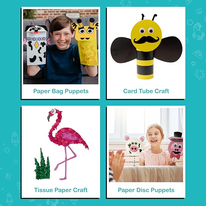 Craftikit® 20 Award-Winning Animal Toddler Arts and Crafts for Kids Ages 3-10 Years, All-Inclusive Animal Craft Kits, Fun Toddler Craft Box for Girls, Boys in Preschool