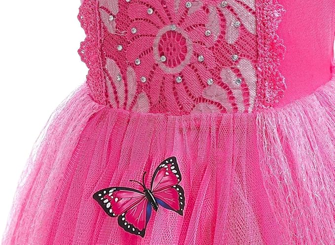 Dressy Daisy Toddler Girls' Princess Fancy Dress Up Costume Christmas Halloween Outfit Butterfly Size 4T Hot Pink