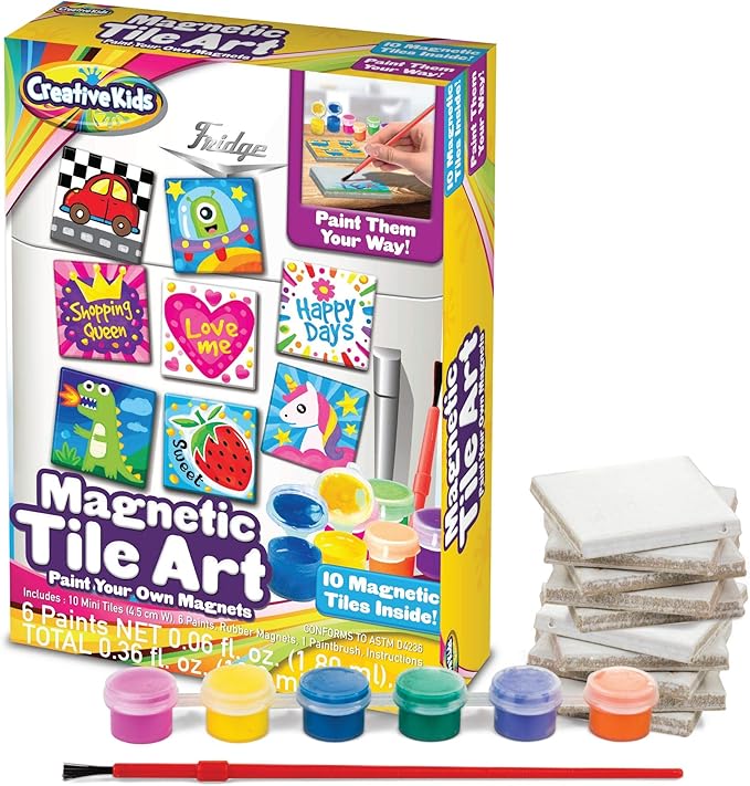 Creative Kids Magnetic Mini Tile Art - Make Your Own 10 Fridge Magnets