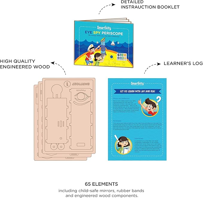 Smartivity Eye Spy Periscope For 6+ Years Boys and Girls, STEM, Learning, Educational and Construction Activity Toy Gift (Multi-Color)