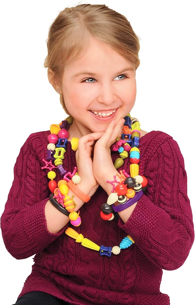 B. toys – Pop Arty! 275 Pcs- Jewlery Making Kit- Creative Pop Snap Bead Set for Kids –DIY Craft Jewelry Making Kit –Necklaces, Rings, Bracelets – 4 Years +