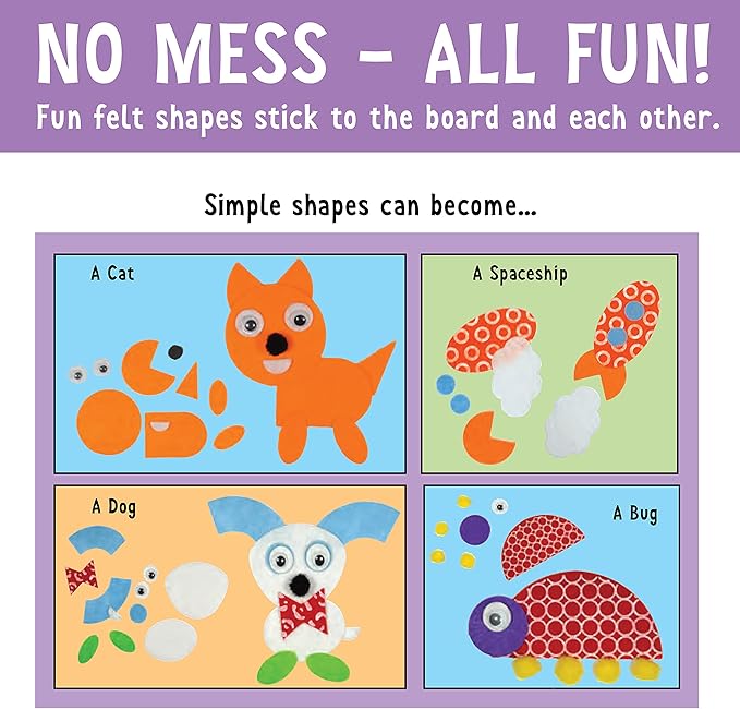Creativity for Kids My First Fun Felt Shapes - Travel Friendly Felt Board for Toddlers, Crafts and Pretend Play - 100+ Pieces