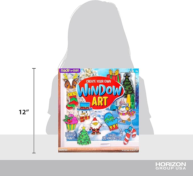 Made By Me Create Your Own Holiday Window Art, Christmas Ornament Kits, Arts & Crafts Activities, Days of Christmas Gifts for Kids Ages - 6+