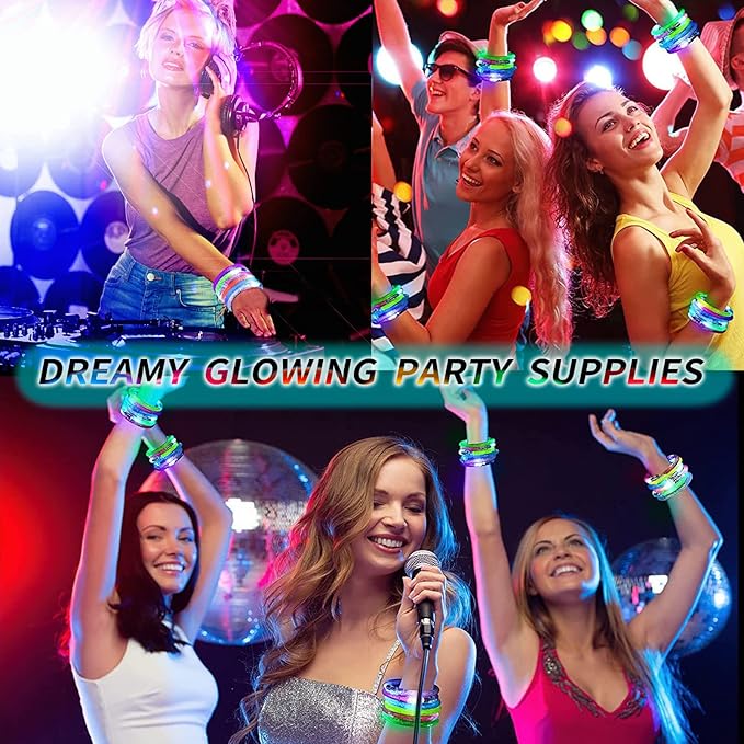 90 PCS Led Glow Sticks Bracelets Glow In the Dark Party Supplies, Light Up Bracelets Glow Party Favors for Kids Adults, Party Supplies for Christmas, Halloween, New Year Party Light Up Toys Gifts (90)