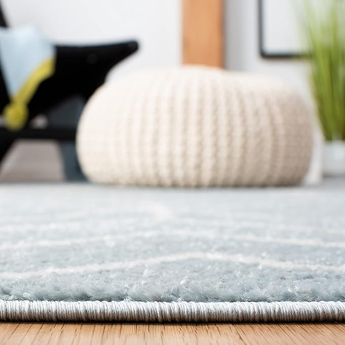 SAFAVIEH Adirondack Collection Accent Rug - 4' x 6', Blue & Ivory, Modern Geometric Design, Non-Shedding & Easy Care, Ideal for High Traffic Areas in Entryway, Living Room, Bedroom (ADR241M)