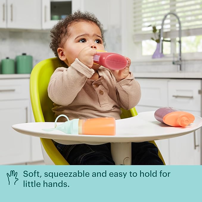 Pyrex Littles Sippy Cup 5 OZ Pouch, Silicone Baby Toddler Feeding Set, Airtight Leak-Proof BPA Free Non-Breakable Dishwasher Safe, Ages 6 Months +