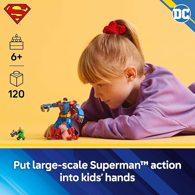 LEGO DC Superman Mech vs. Lex Luthor Building Toy - Superman Toy for Kids, Boys and Girls, Ages 6+ - Buildable Action Figure - Superhero Gift for Birthday - 76302
