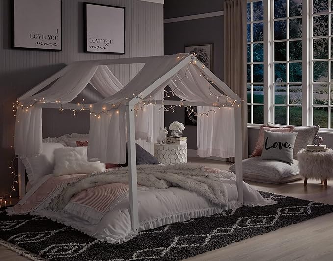 Signature Design by Ashley Flannibrook Contemporary House Bed Frame, Full, White