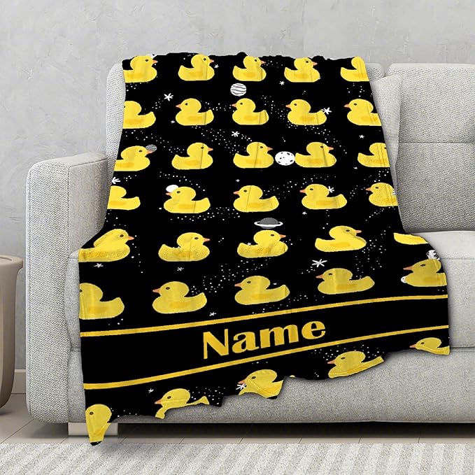 Custom Name Ruddy Duck Adult duck Blanket Kids Funny Blanket Suitable for Bedroom Living Room bed sofa Crib Couch Chair outdoor All Season Items That Yellow Duck Lovers Will Love 40"x30"for Pets