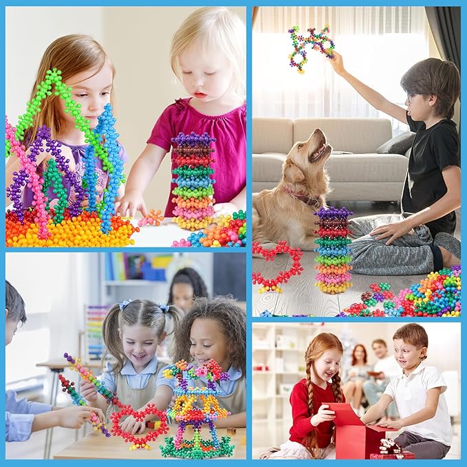 NEOACT 200PCS Building Blocks Kids Educational Building Toys Interlocking Plastic Connect Block Manipulatives for Preschool Kids Aged 3+, Creativity Kids Toys Classroom Kindergarten Toys