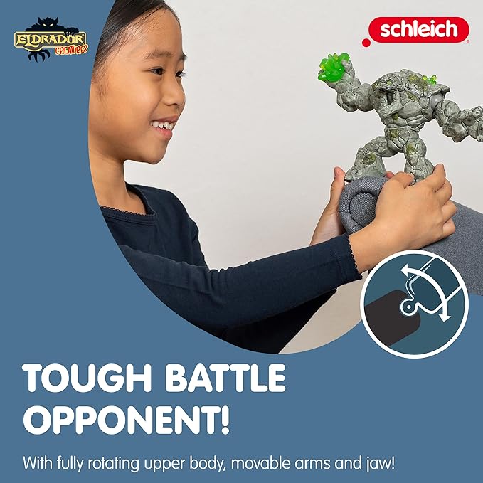 Schleich ELDRADOR CREATURES — Stone Monster, Durable and Detailed Monster Toy with Movable Arms and Rotating Torso, Fantasy Toys for Boys and Girls Ages 7+, 9.3 x 17.7 x 12 cm