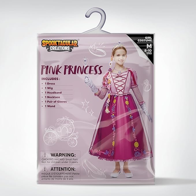 Spooktacular Creations Halloween Girl Princess Costume, Light Purple Princess Dress, Puff Sleeve Dress for Toddler Roleplay