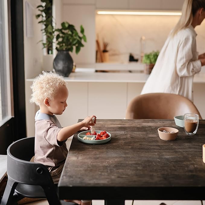 mushie Silicone Suction Plate | BPA-Free Non-Slip Design (Dried Thyme)