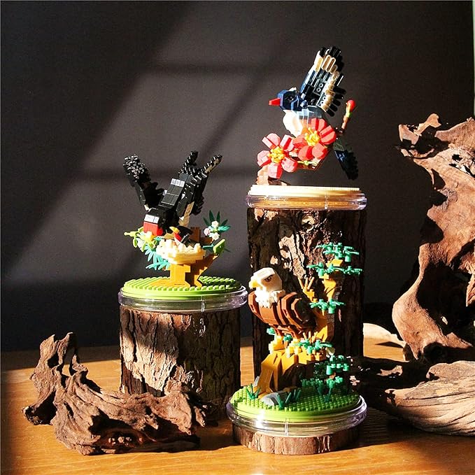 Thcbme Bird Animals Building Block Toy Set, Parrot, Swallow, Eagle, Creative Set to Build and Display, Compatible with Lego 6254100 Building Accessory, Great Gift for Kids with Ages 6+(Magpie 489pcs)