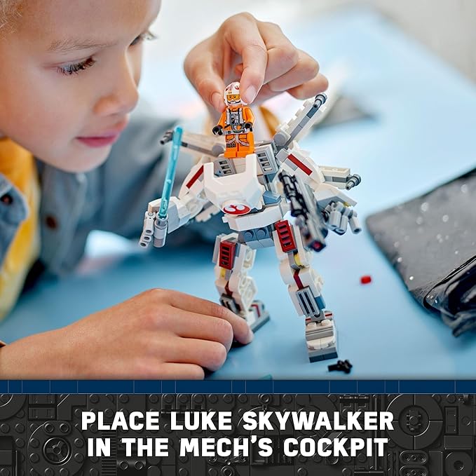 LEGO Star Wars Luke Skywalker X-Wing Mech, Buildable Star Wars Action Figure with Luke Skywalker Toy, Collectible Building Set for Kids, Creative Star Wars Gift for Boys and Girls Ages 6 and Up, 75390