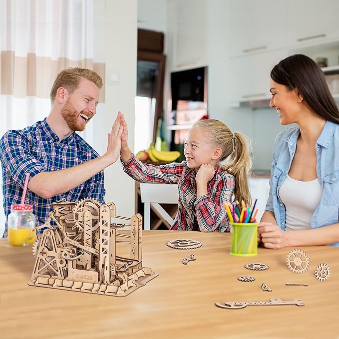ROKR Marble Run 3D Wooden Puzzles Model Building Kits for Adults - Educational Project Brain Teaser, DIY Crafts for Adults & Kids (Ladder)