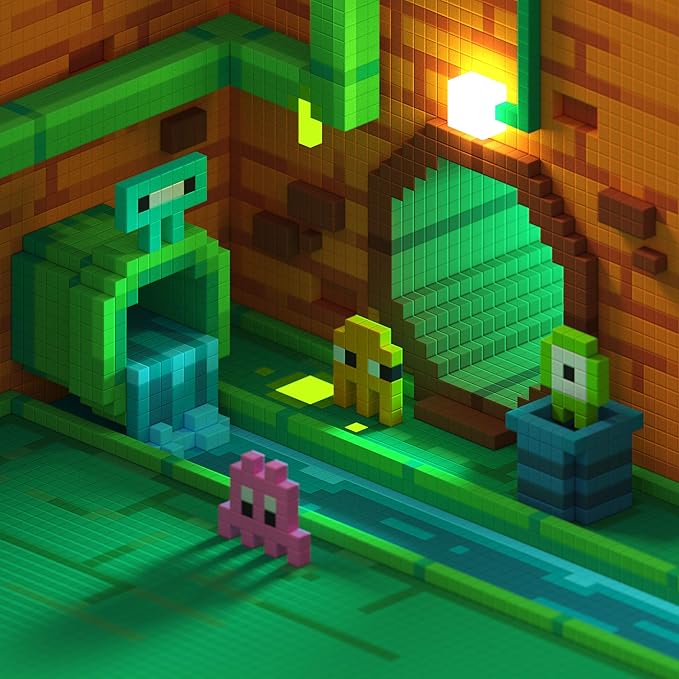 PIXIO Mini Monster Crabb Story Series 21 Magnetic Blocks Stress Relief Construction Toy, Building Blocks in 8-bit Pixel Art, Creativity for Kids, Fidget Toy