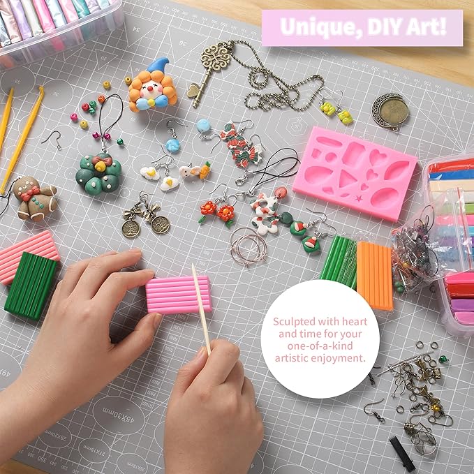 Aestd-ST Polymer Clay Kits, 85 Colors Oven Bake Modeling Clay for Kids, Non-Sticky Molding Clay with Sculpting Tools and DIY Accessories, Holiday Gift for Children and Artists.