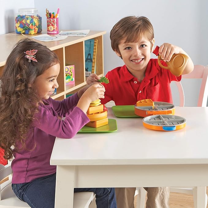 Learning Resources New Sprouts Waffle Time, Pretend Play Food Set, Kids Play Food Set, Play Food, Learning Toys, 14 Piece Set, Ages 18 mos+