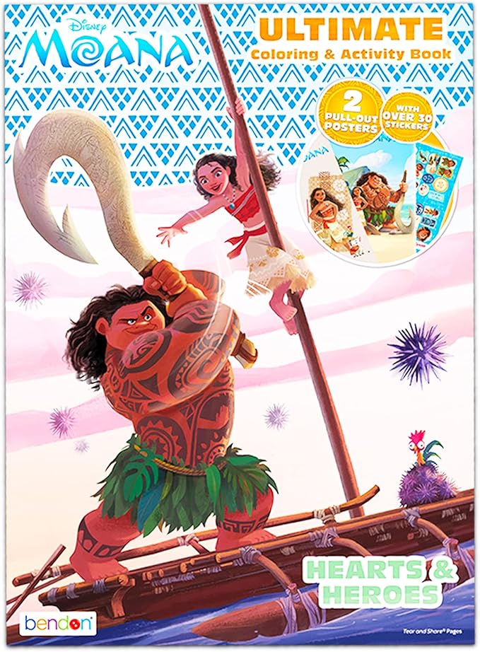 Disney Moana Coloring and Activity Book Super Bundle for Kids Toddlers ~ 2 Deluxe Moana Books with Stickers, Posters, Activity Pages and More (Moana Party Set)