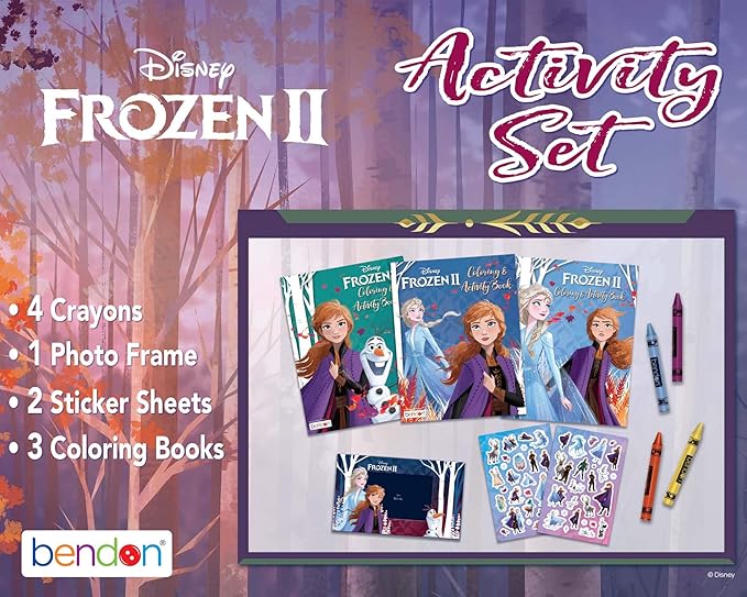 Disney Frozen 2 Anna and Elsa Coloring and Activity Carry Set with Sticker Sheets AS45853 Bendon, Multicolor