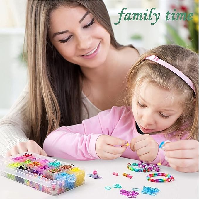 XYTLAX Rubber Band Bracelet Kit, Loom Making Kit for Girl, Loom Bands Refill Kits for Children Boy Girls Gift DIY Friendship Bracelets- Christmas Holiday Gifts