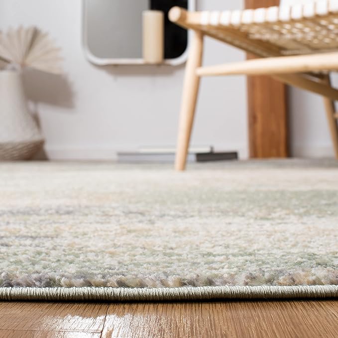SAFAVIEH Adirondack Collection Runner Rug - 2'6" x 6', Ivory & Sage, Modern Abstract Design, Non-Shedding & Easy Care, Ideal for High Traffic Areas in Living Room, Bedroom (ADR112W)