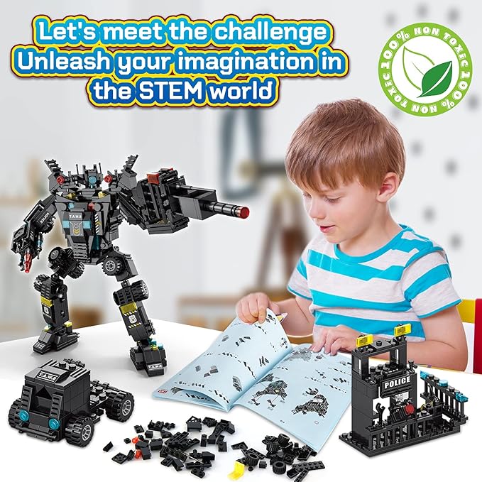 HISTOYE 51-in-1 Robot Building Kit for Kids Stem Building Toys Erector Set for Boys 8-12 Engineering Stem Projects Construction Building Blocks Toys Gifts for Boys Kids Age 6 7 8 9 10 11 12 Year Old