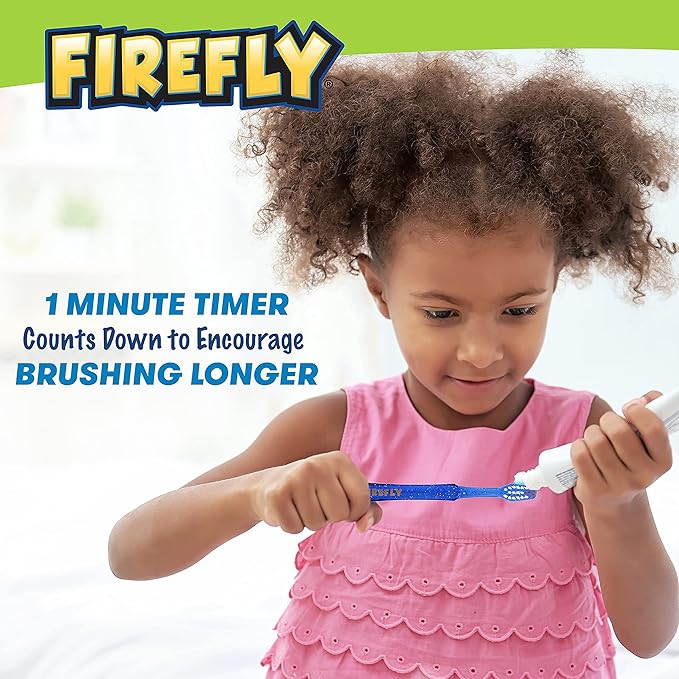 FIREFLY Light-Up Timer Kids Toothbrush with Suction Cup, Soft - 2 Count (Pack of 2), Assorted