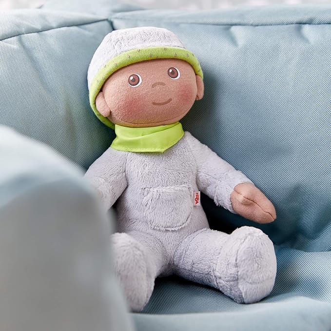 HABA Snug-up Doll Ollie 8" First Baby Doll - Machine Washable Gender Neutral for Ages Birth and Up