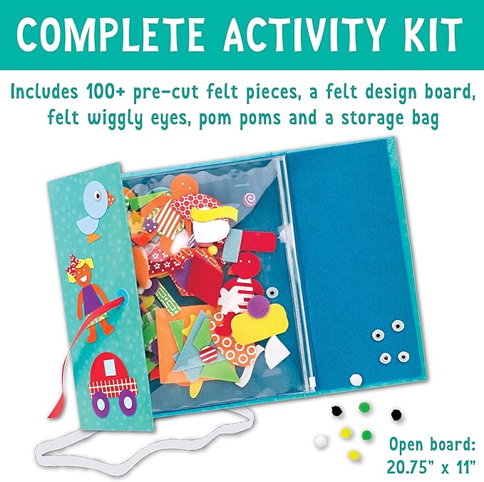 Creativity for Kids My First Fun Felt Shapes - Travel Friendly Felt Board for Toddlers, Crafts and Pretend Play - 100+ Pieces