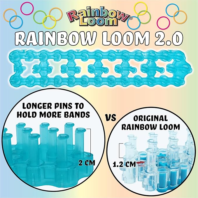 Rainbow Loom® Duo Combo with Jewel Rubber Bands Collection, Features 2 connectable to Make Longer and Wider Creations, an Organizer Case, Great Activity up to 4 People 7+