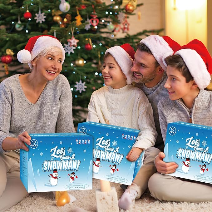 60 Pack Snowman Kit, Christmas Crafts DIY Snowman Kit Bulk, Build a Snowman Set Indoor Decor, Christmas Creative Air Dry Modeling Clay, Xmas Activities Family School Party Snowman Making Supplies