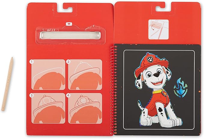 Melissa & Doug PAW Patrol Scratch Art 3-Pack – Chase, Skye, Marshall Color Reveal Travel Activity Pads - Reverse