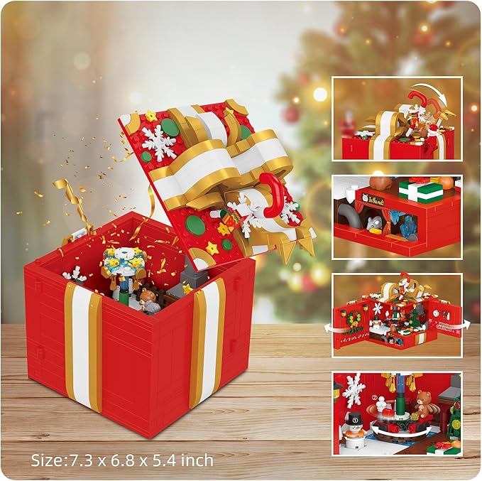 Mini Block Building Set (690pcs), Artwork Gift for Education for Kids & Adults, Easy to Assemble, DIY Building Bricks Set, Children Interactive Toys, Santa Claus
