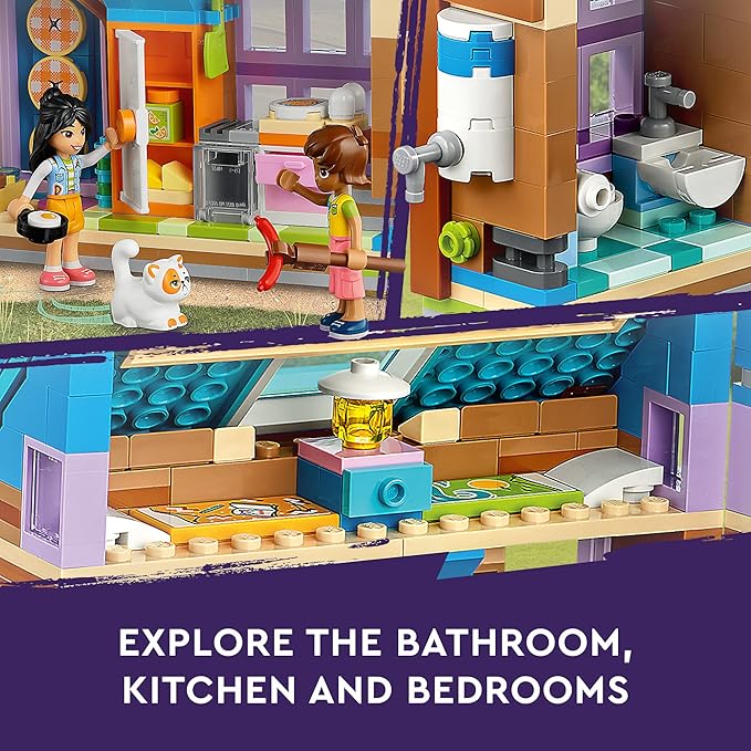 LEGO Friends Mobile Tiny House 41735, Forest Camping Dollhouse Pretend Play Set with Toy Car to Enjoy The Great Outdoors, Includes Leo & Liann Friendship Mini-Dolls, Gift Idea for Kids 7 Plus