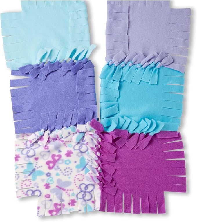 Melissa & Doug Created by Me! Butterfly Fleece Quilt No-Sew Craft Kit (48 Squares, 4 feet x 5 feet)