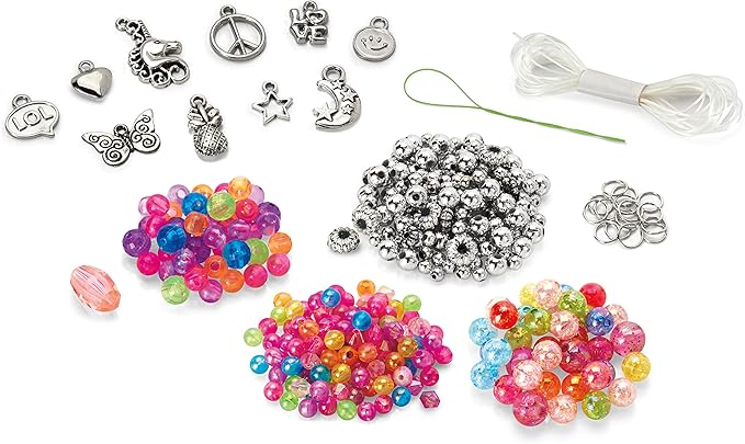 Shimmer 'n Sparkle Charm & Bead Bracelet Maker by CRA-Z-Art – DIY Beaded Charm Friendship Bracelet Making Kit