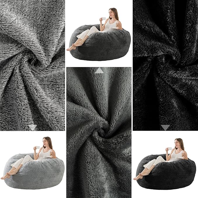 Big Huge Giant Bean Bag Chair Cover for Adults, (No Filler) Machine Washable Covers Bean Bag Chairs in Multiple Sizes and Colors Giant Foam-Filled Furniture Filled Furniture (Peacock Blue, 5FT)