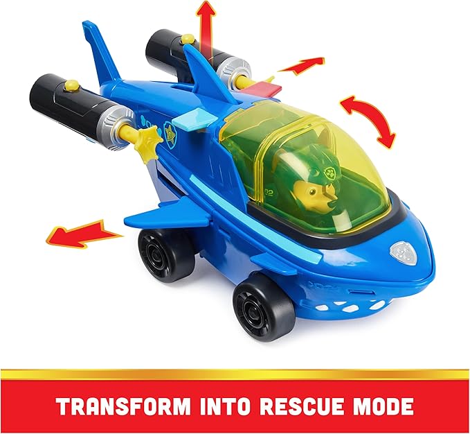 Paw Patrol Aqua Pups, Chase Transforming Shark Vehicle with Collectible Action Figure, Kids Toys for Ages 3 and up