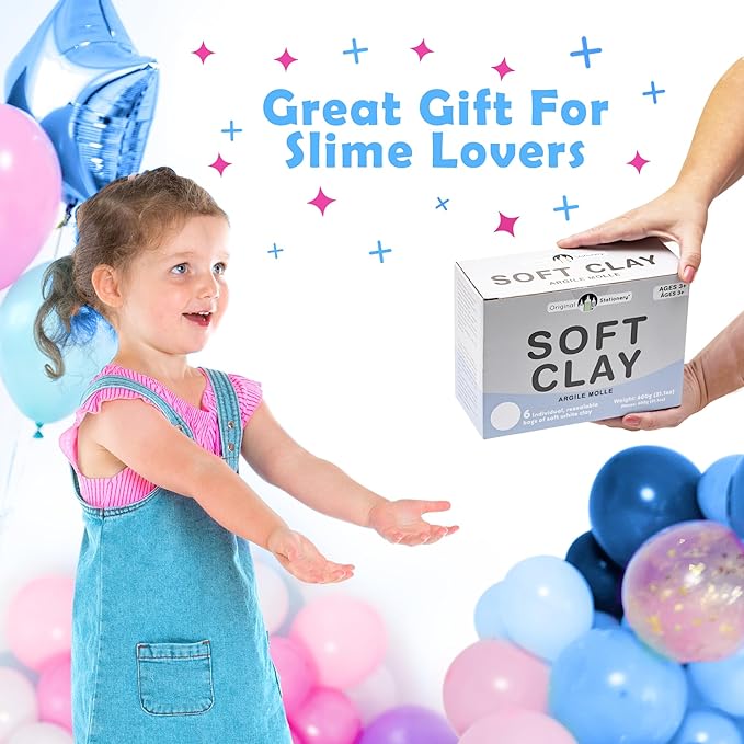 Original Stationery Soft Clay for Slime Making, Moldable Modeling Clay for Kids, Add to Glue and Shaving Foam for Butter Slimes, 1.3 Lbs/600g, Fun Easter and Birthday Gift, Slime Mix Ins Supplies