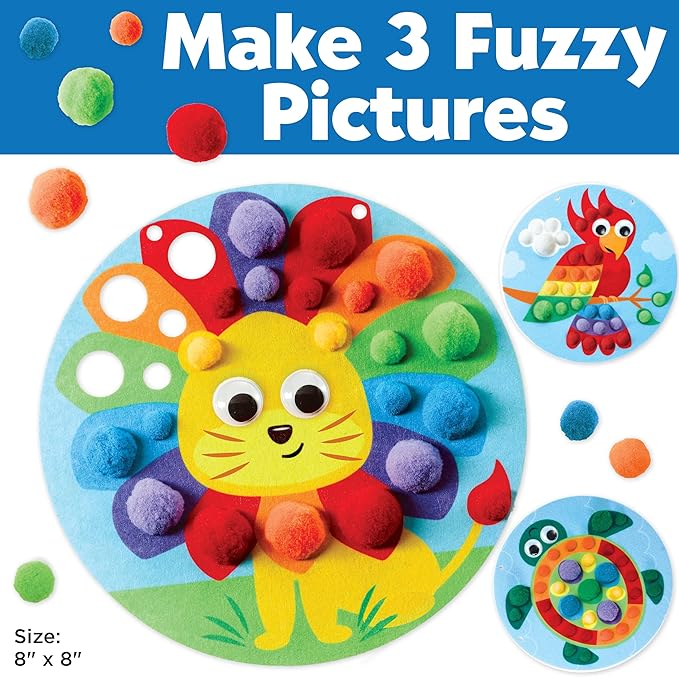 Creativity for Kids Pom Pom Pictures: Animals - Preschool Learning Activities, Sensory Toys for Toddlers, Toddler Arts and Crafts for Ages 3-5+