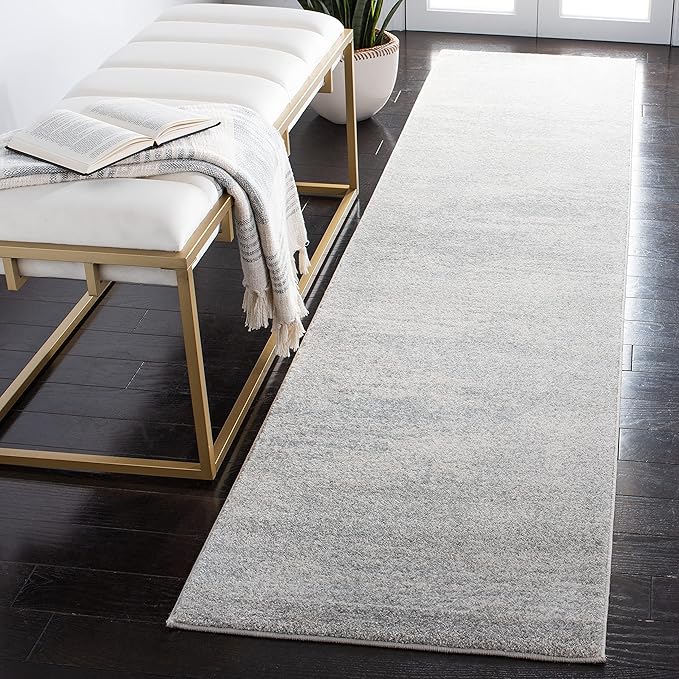 SAFAVIEH Evoke Collection 2'2" x 9' Ivory / Sage EVK272B Modern Abstract Non-Shedding Living Room Entryway Foyer Hallway Bedroom Runner Rug