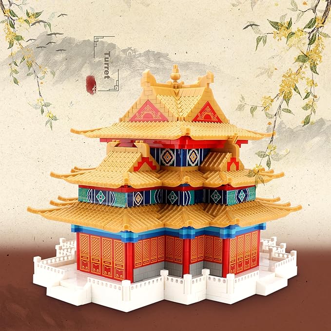 Architecture Building Sets for Adults Micro Mini Blocks, Turret of Palace Building Bricks Set for Kids, Chinese Architecture Kits Creative Present for Ages of 14+(2460PCS)
