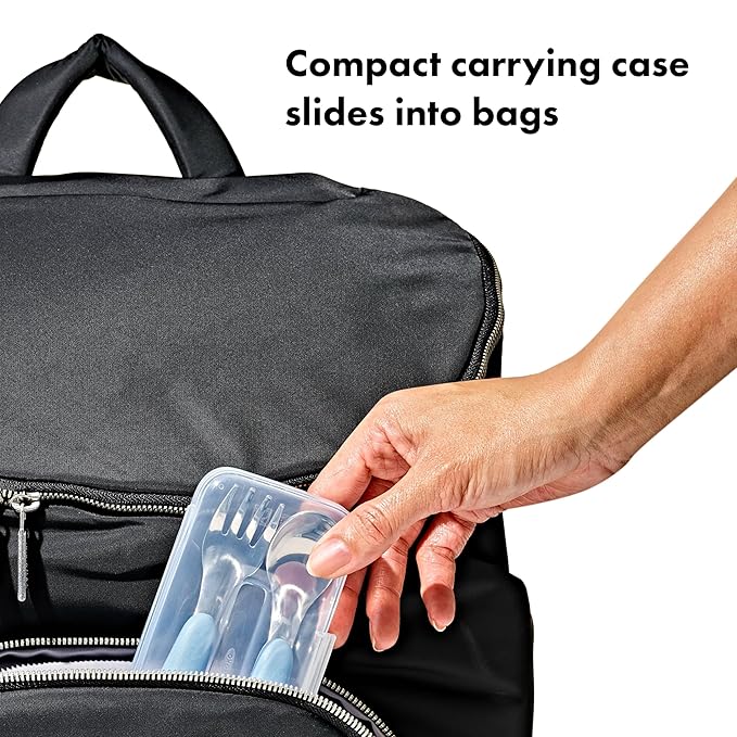 OXO Tot On-The-Go Fork and Spoon Set - Dusk