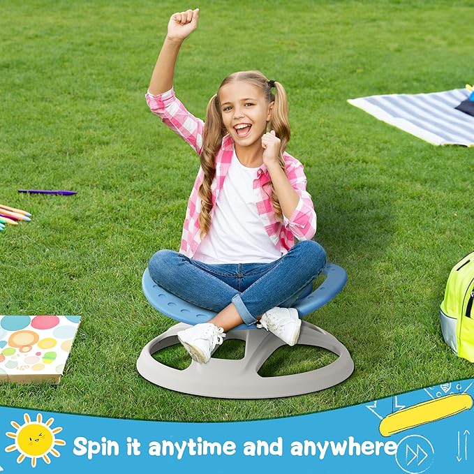 Brelley Sensory Spinning Chair for Kids, Autistic Kids Swivel Chair, Sensory Activity Toy for Toddlers, Physical Coordination Training Indoor & Outdoor Autism Sensory Products