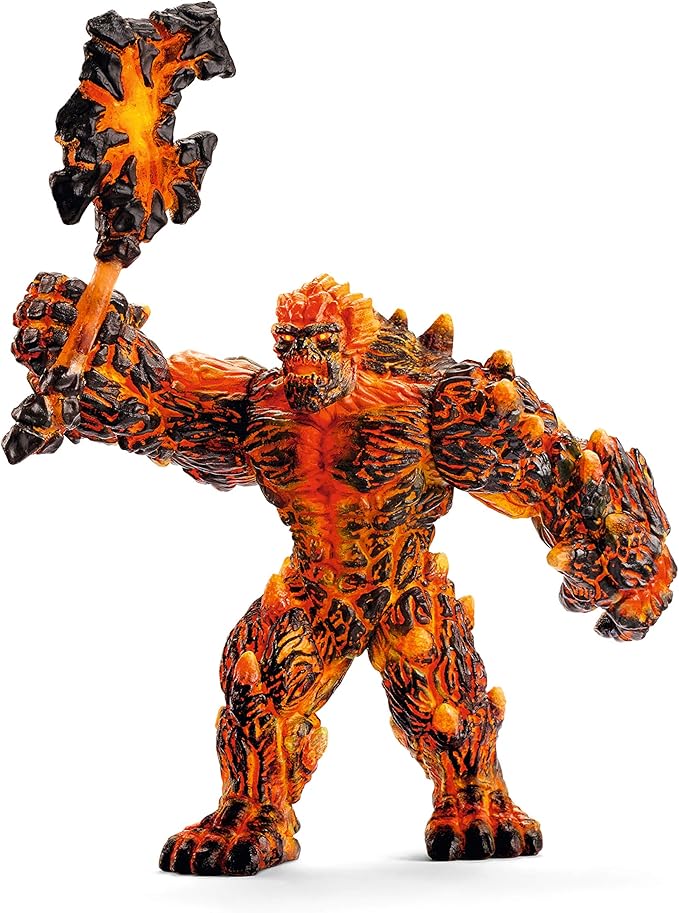 Schleich Eldrador Creatures Mythical Lava Monster - Lava Monster with Magic Axe, Posable Lava Golem Fantasy Action Figure, Highly Durable,for Boys and Girls Ages 7+
