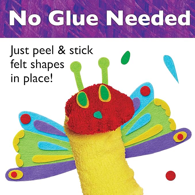 Creativity for Kids The Very Hungry Caterpillar Story Puppets: Sock Puppet Kit for Toddlers from The World of Eric Carle, Crafts for Kids Ages 3-5+